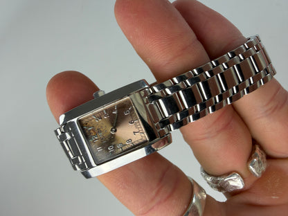 Vintage Fendi Orologi Bracelet Watch Stainless Steel Beige Dial