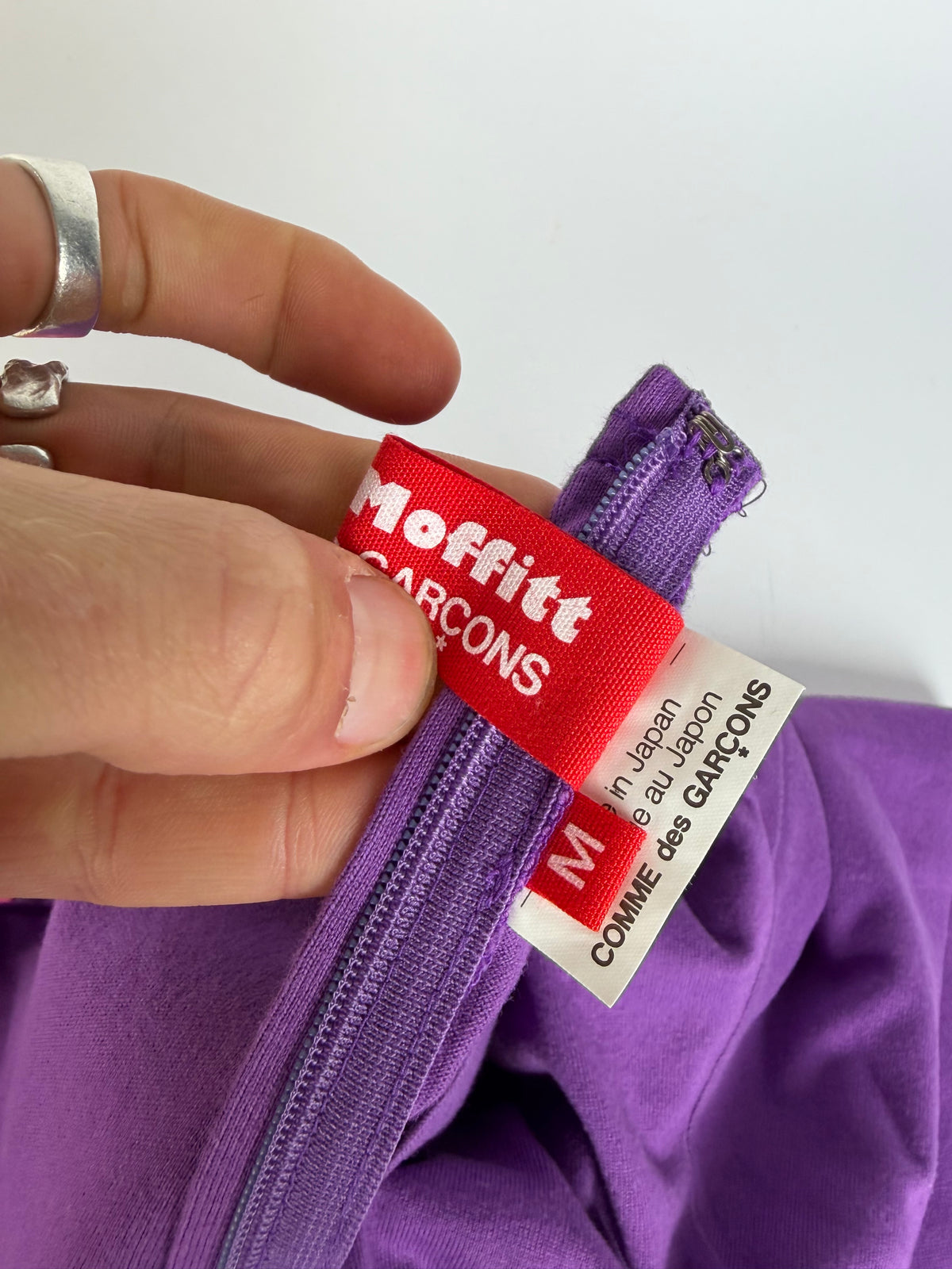Vintage Comme des Garçons Peggy Moffitt Striped Sleeve Top Early 2000s Purple M