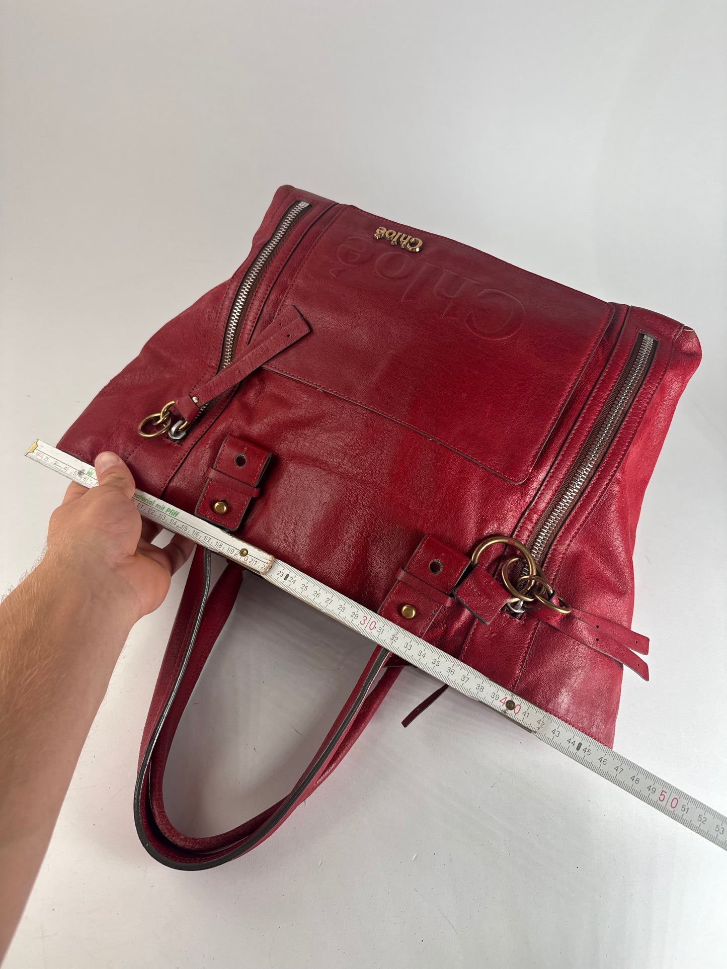 Vintage Chloe Leather Handbag Red
