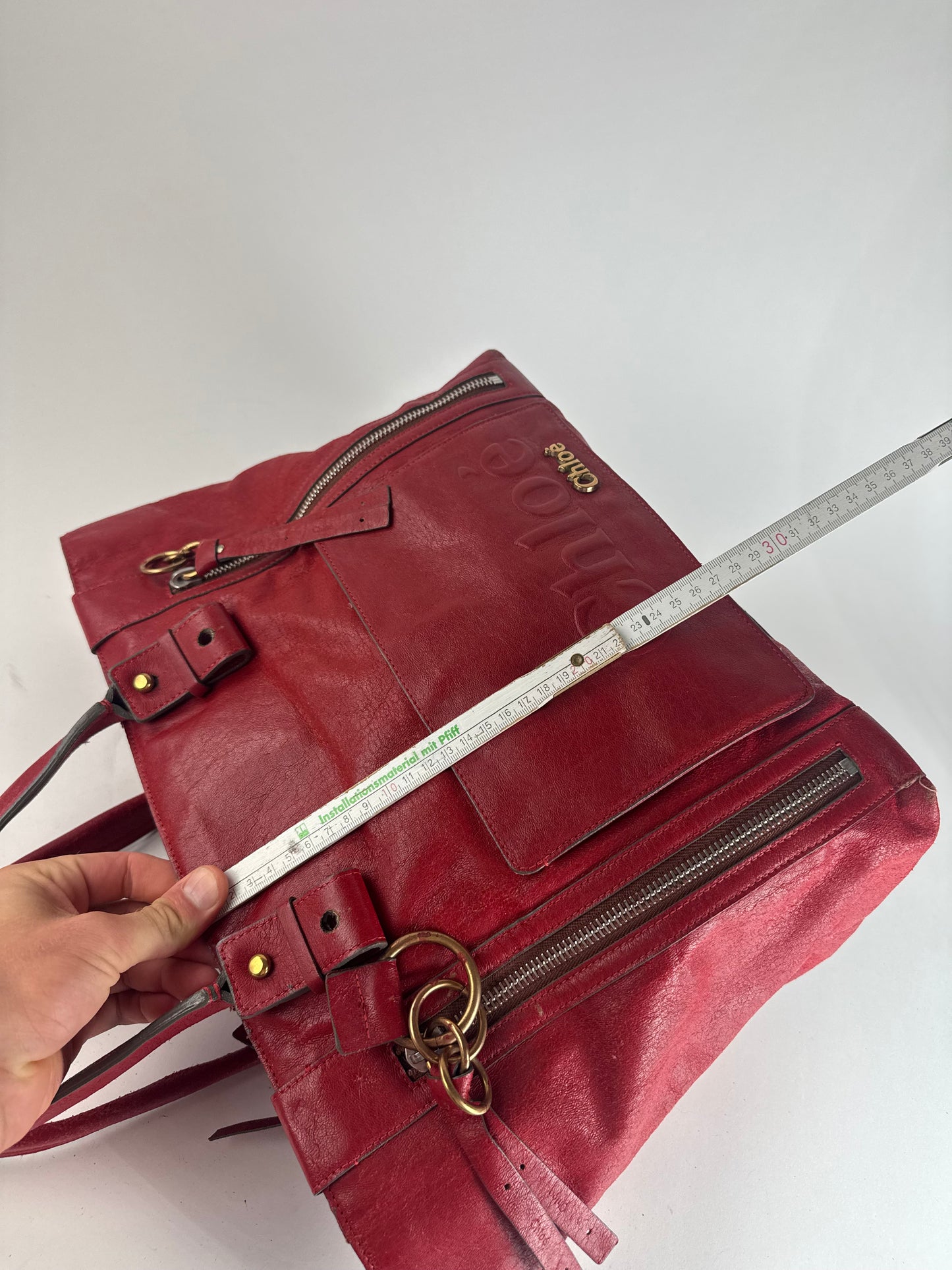 Vintage Chloe Leather Handbag Red