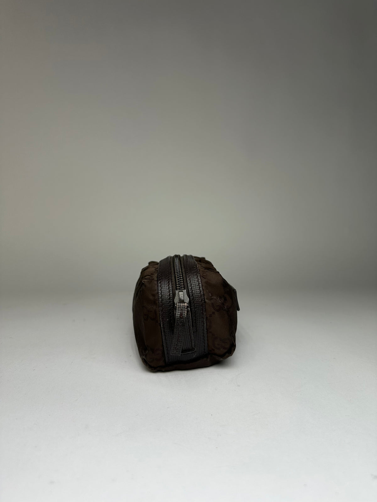 Vintage Gucci GG Monogram Nylon Cosmetic Pouch Late 1990s Dark Brown