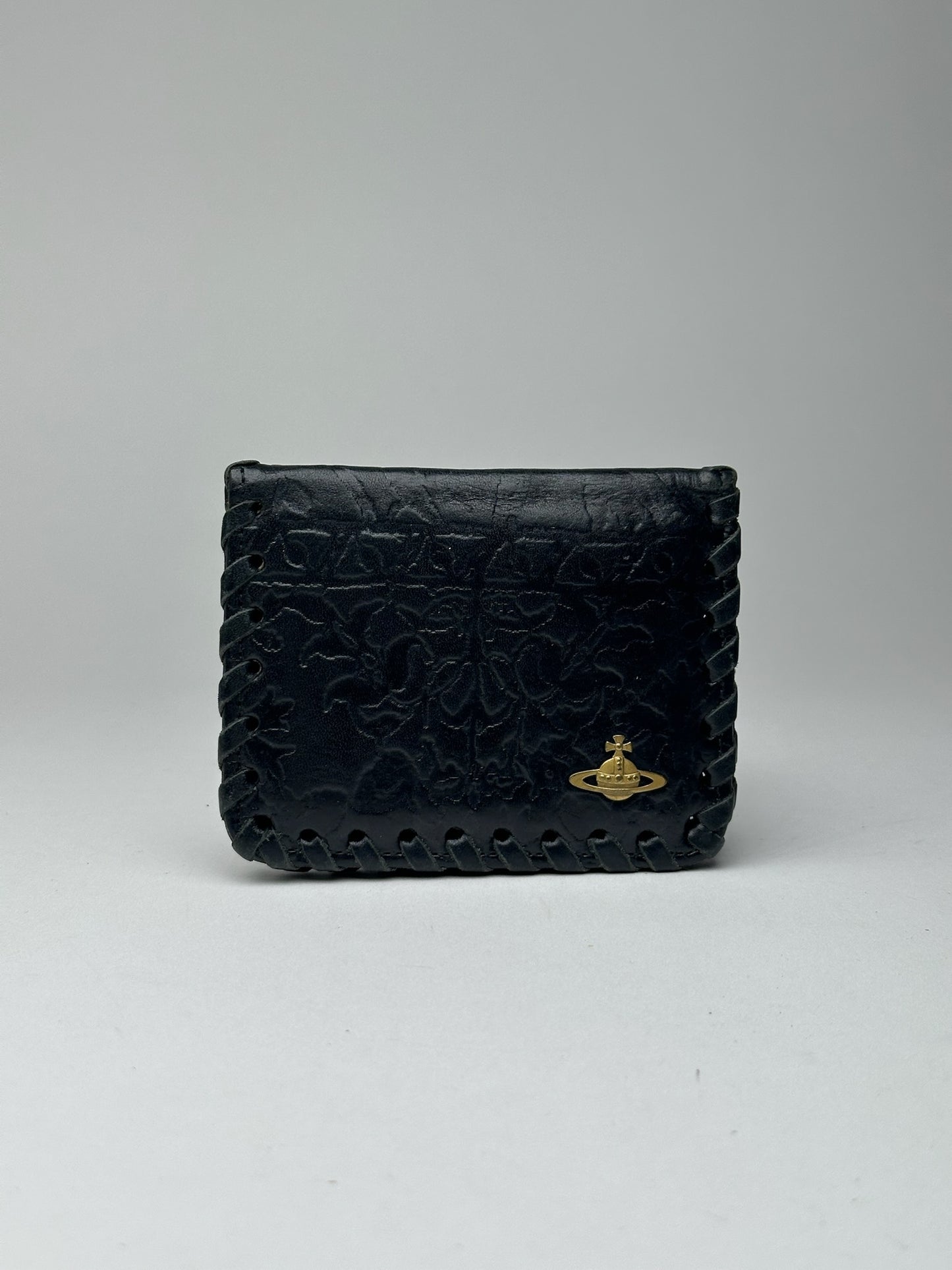 Porte-cartes vintage en cuir noir Vivienne Westwood