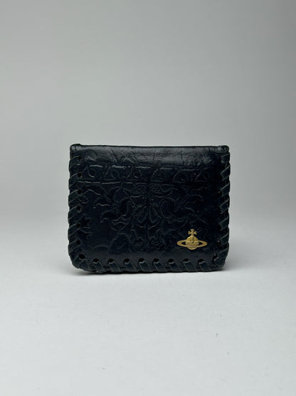 Porte-cartes vintage en cuir noir Vivienne Westwood