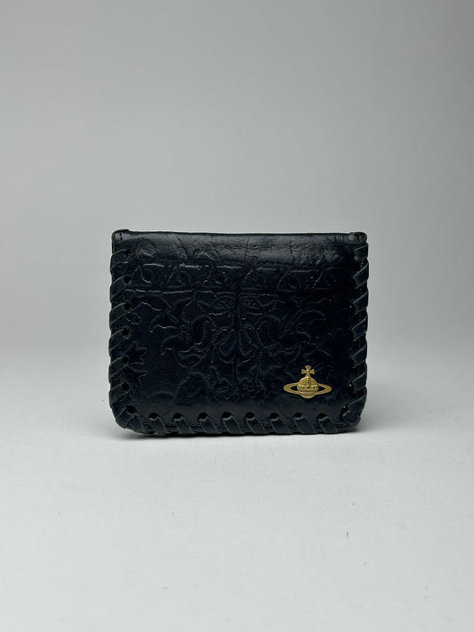 Porte-cartes vintage en cuir noir Vivienne Westwood