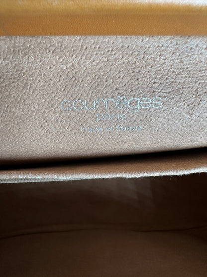 Vintage Courreges Paris Leather 2Way Handbag Black Brown