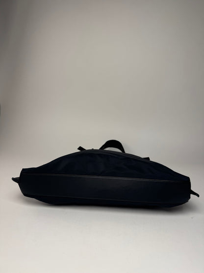 Vintage  Salvatore Ferragamo Leather Neoprene Triangle Handbag Black