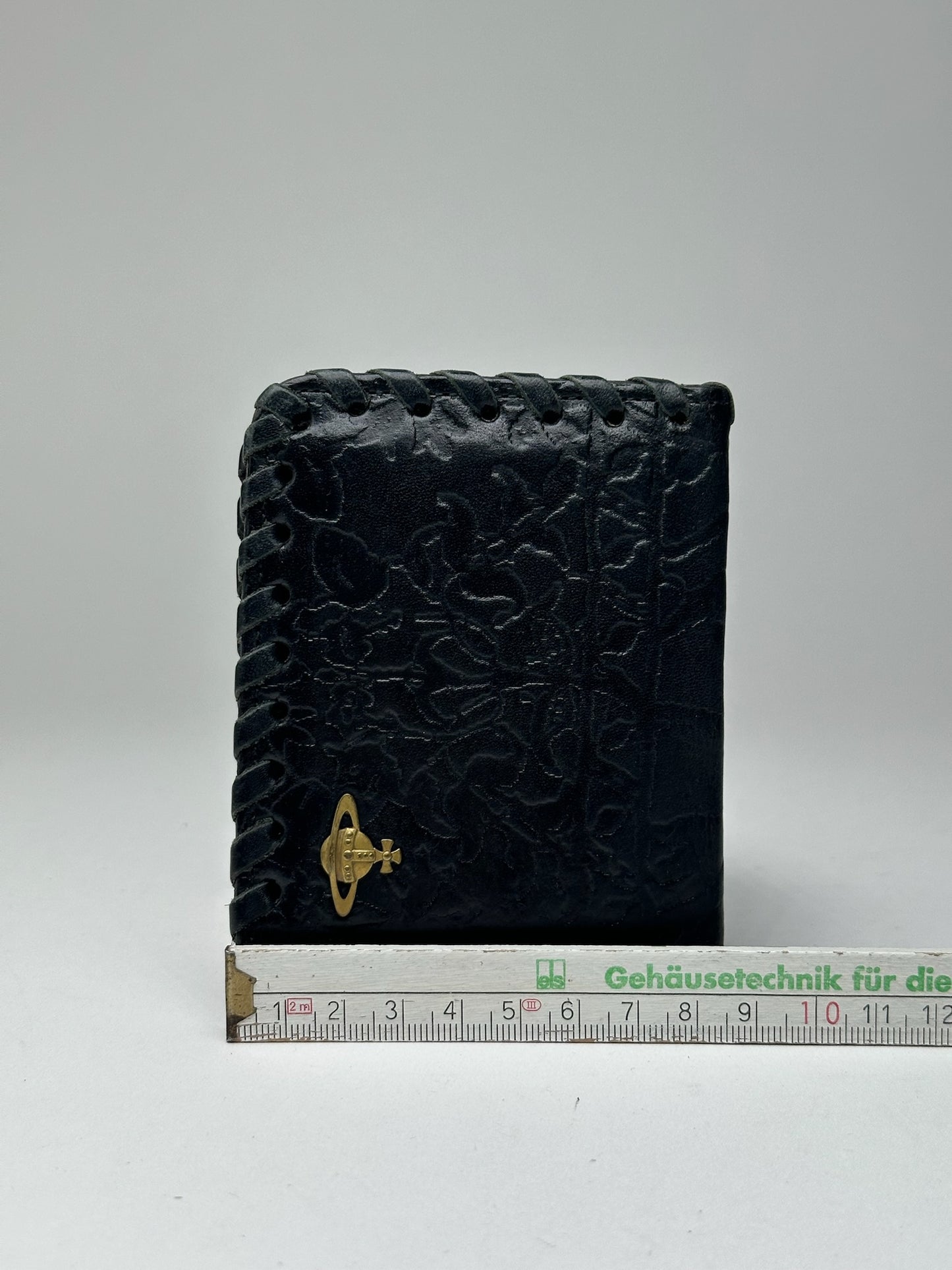 Porte-cartes vintage en cuir noir Vivienne Westwood