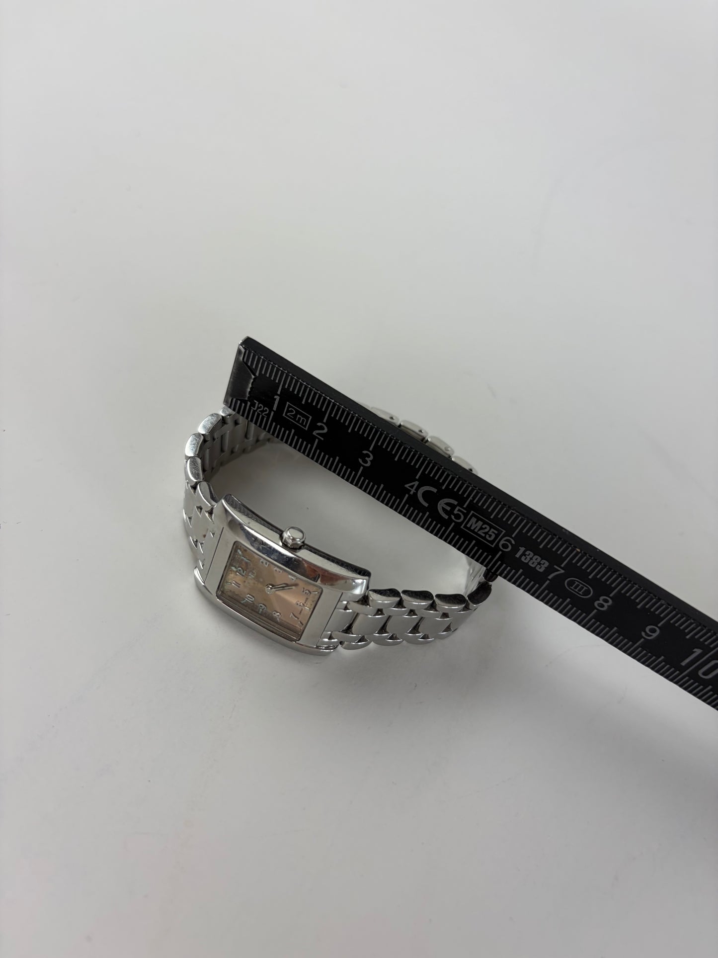Vintage Fendi Orologi Bracelet Watch Stainless Steel Beige Dial
