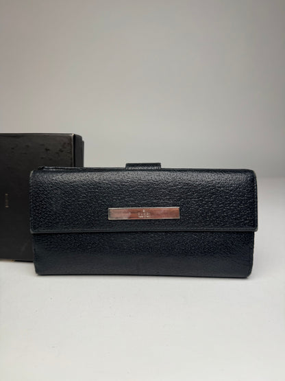 Vintage Gucci Leather Long Wallet  Black