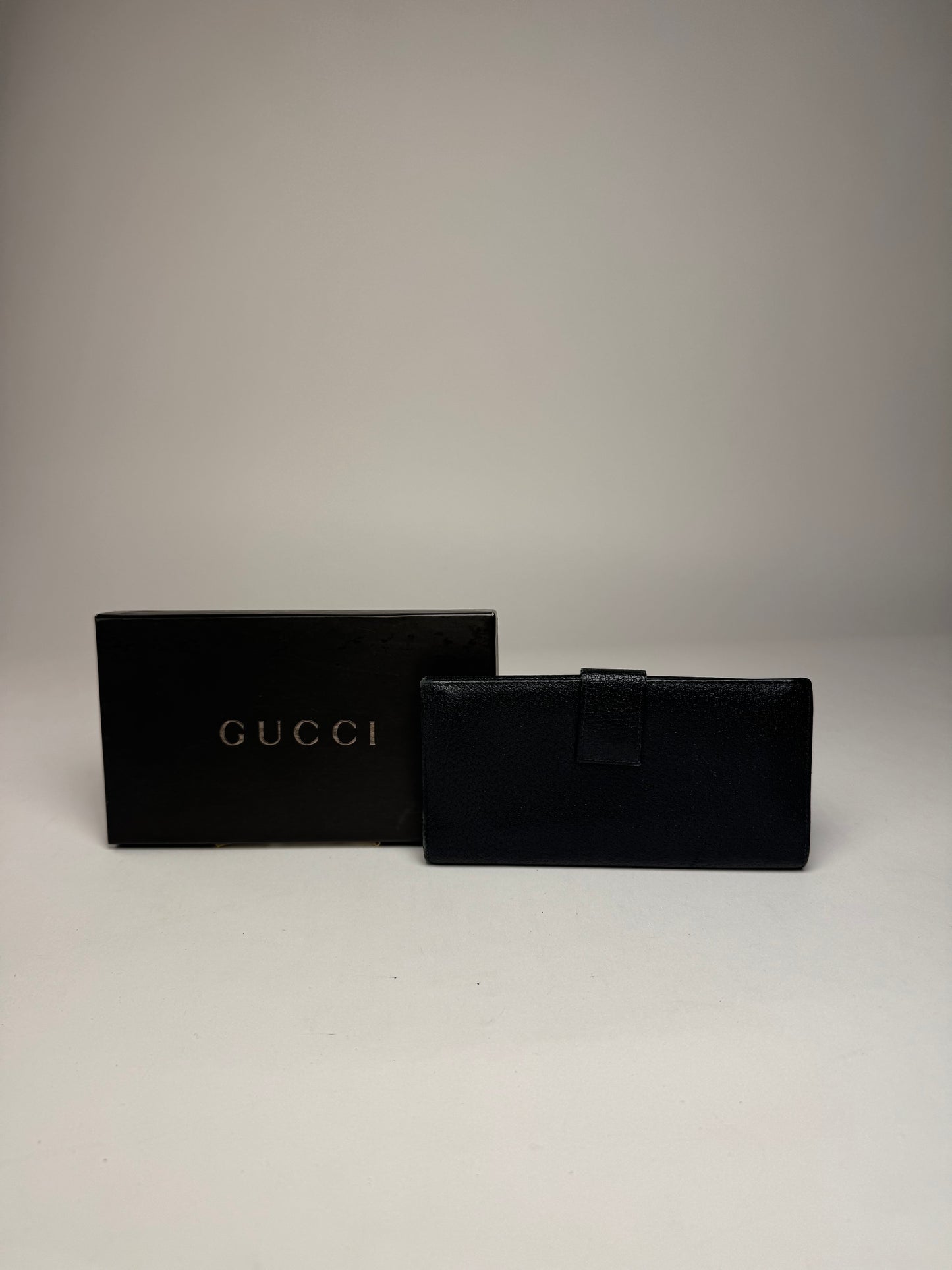 Vintage Gucci Leather Long Wallet  Black
