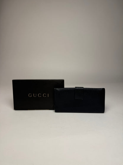 Vintage Gucci Leather Long Wallet  Black