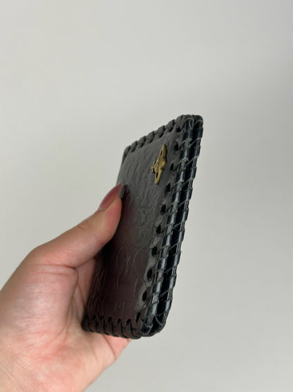 Porte-cartes vintage en cuir noir Vivienne Westwood