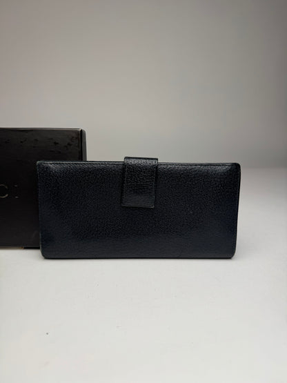 Vintage Gucci Leather Long Wallet  Black