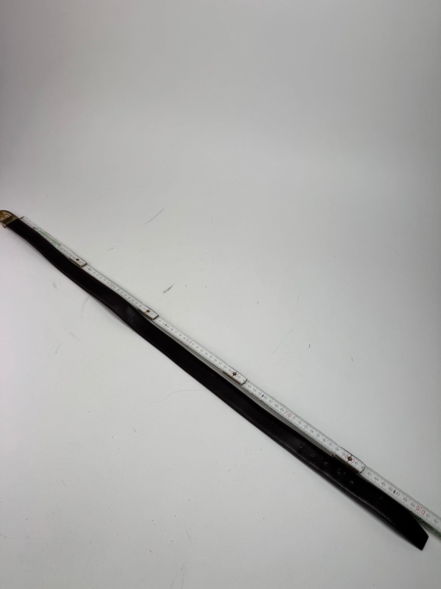 Vintage Celine Carriage Logo Leather belt Brown