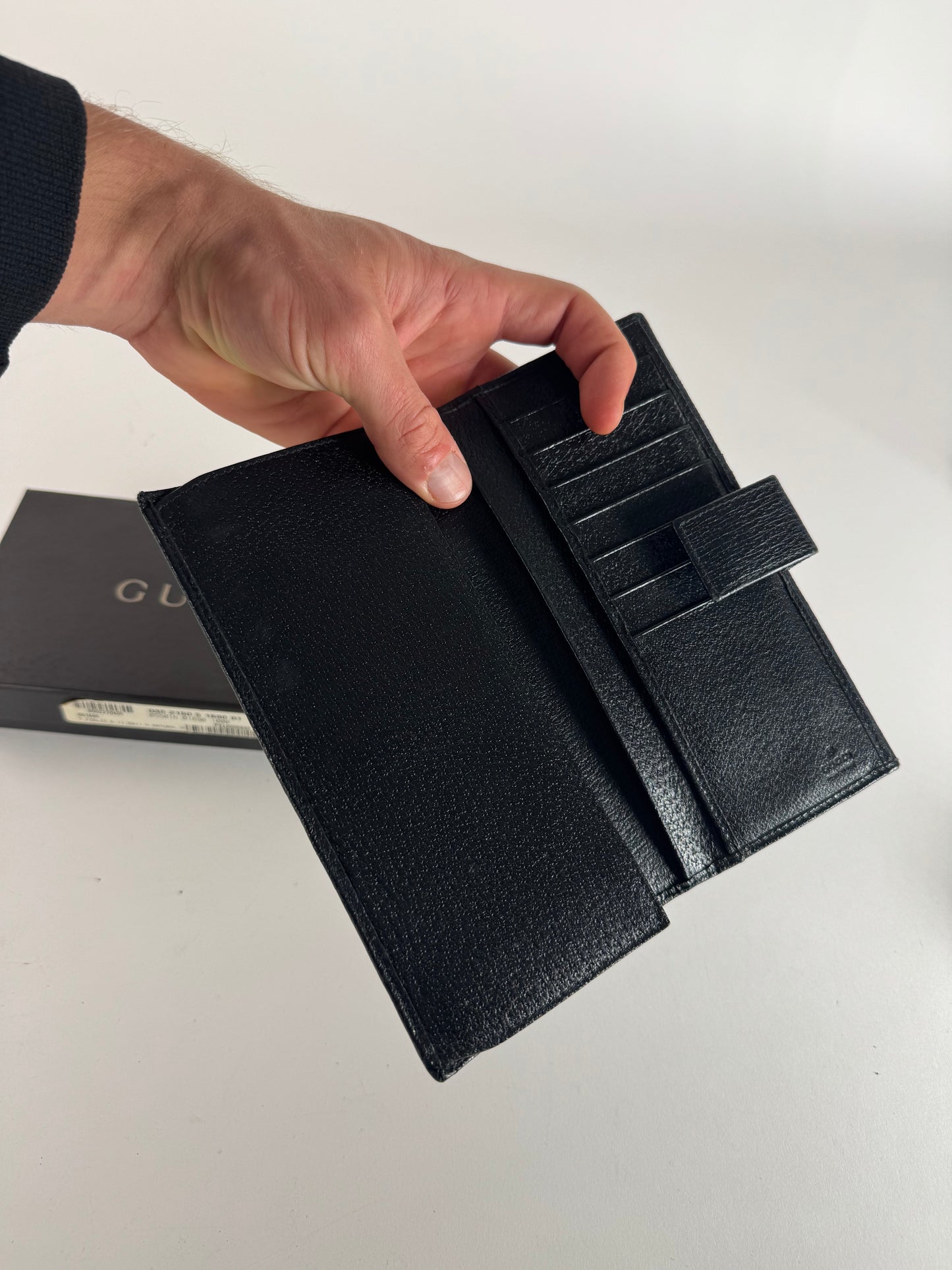 Vintage Gucci Leather Long Wallet  Black