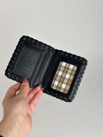 Porte-cartes vintage en cuir noir Vivienne Westwood