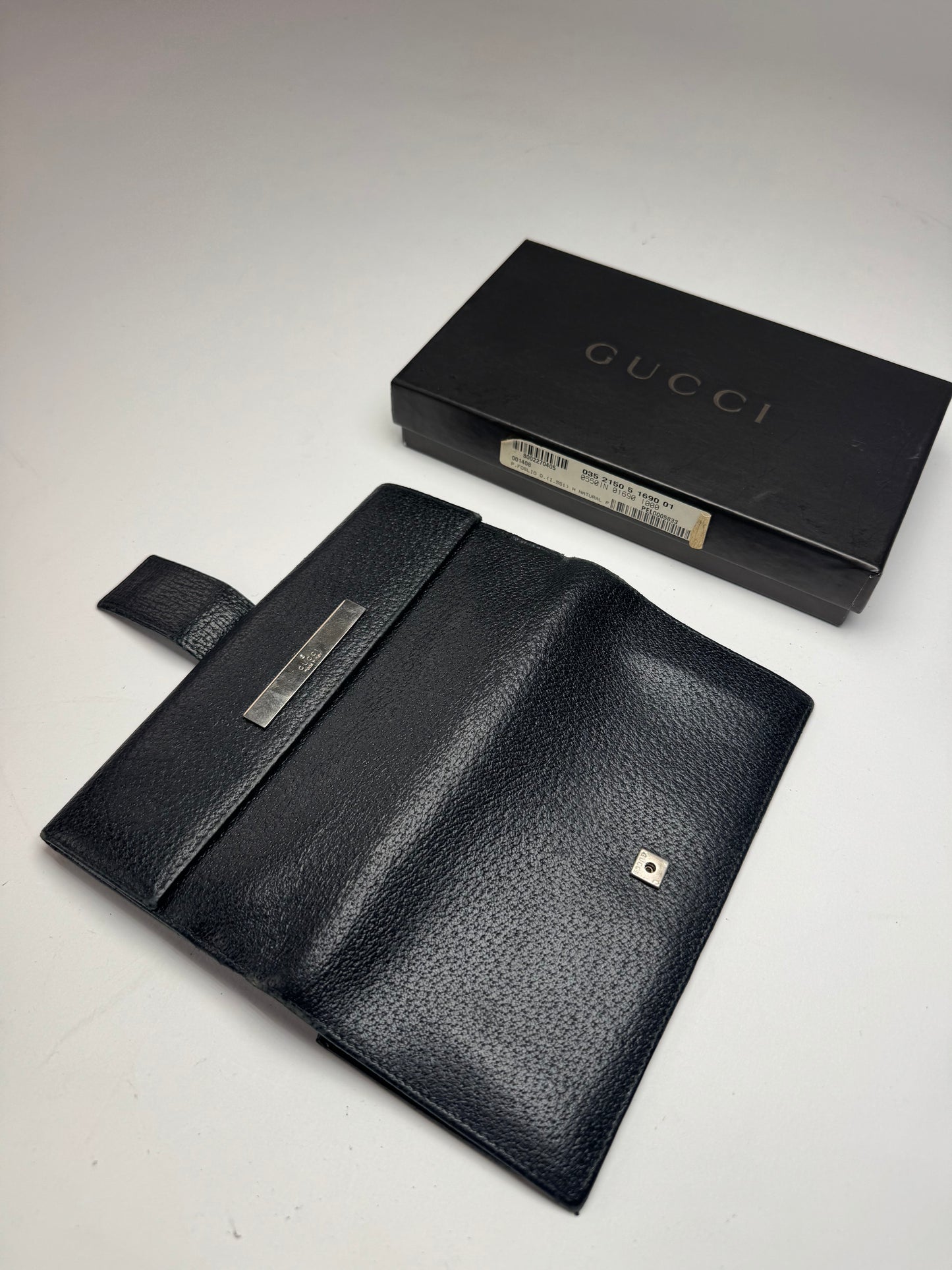 Vintage Gucci Leather Long Wallet  Black