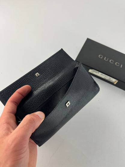 Vintage Gucci Leather Long Wallet  Black