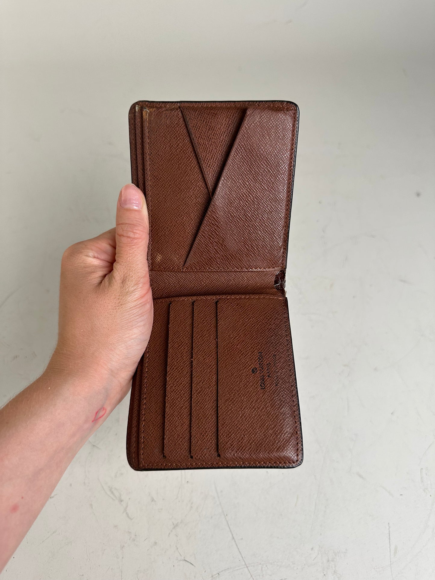 Vintage Louis Vuitton Monogram Canvas Wallet Brown Gold