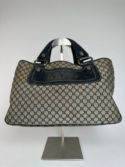 Vintage Celine Triomphe Monogram Boogie Handbag Grey Black