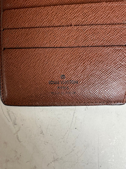Vintage Louis Vuitton Monogram Canvas Wallet Brown Gold