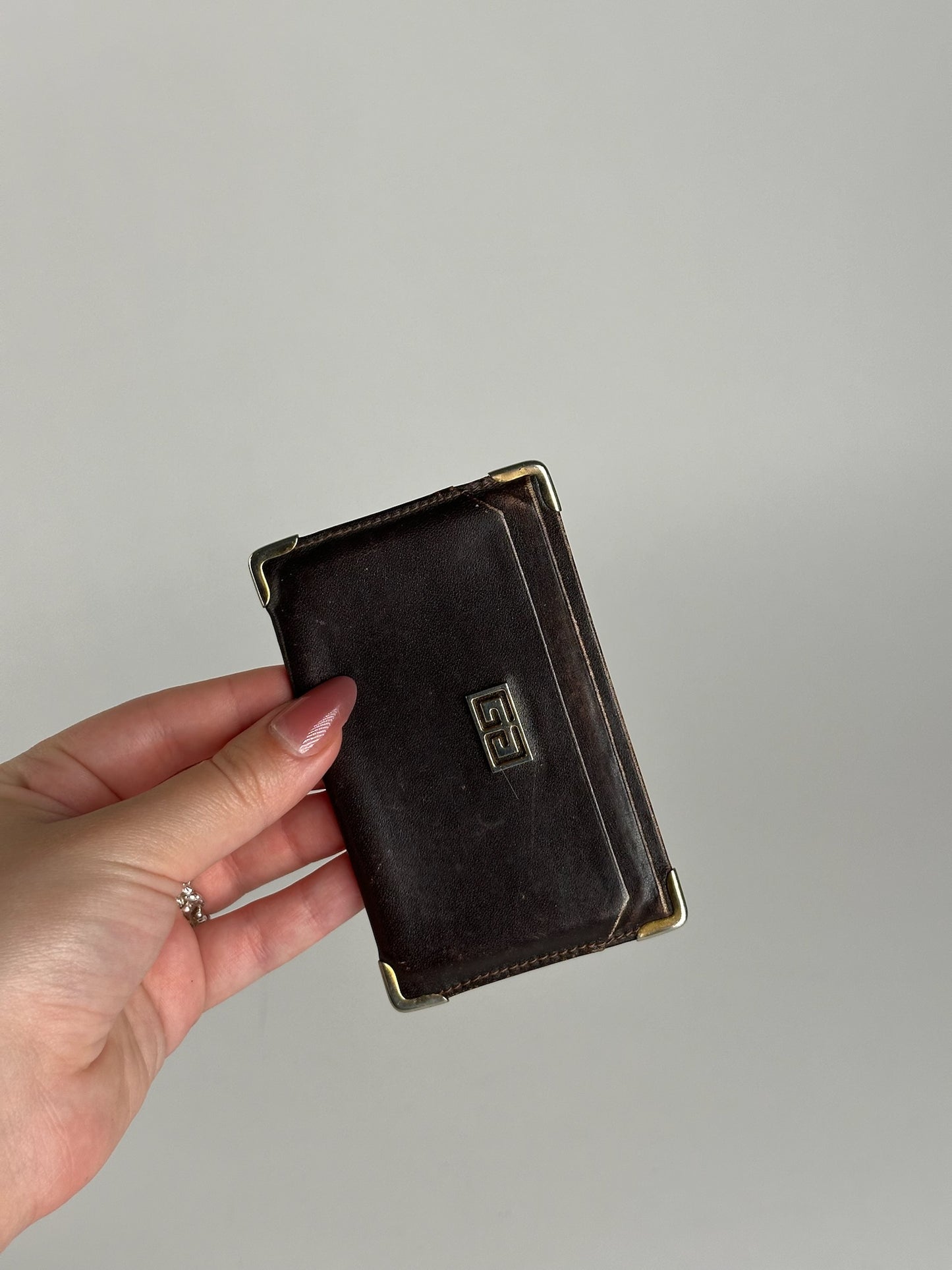 Vintage Givenchy leather Card holder brown