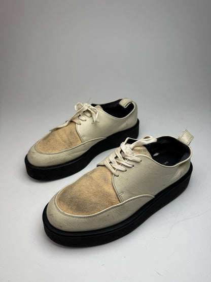 Vintage Comme Des Garçons Leather Suede Sneaker beige white black Men EU42