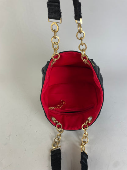 Vintage Yves Saint Laurent Chain Tote Black Red Gold