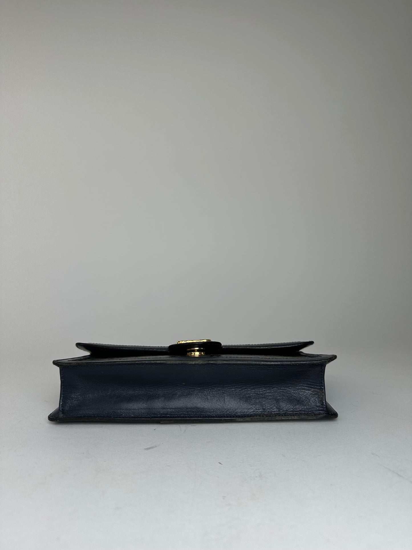 Vintage Celine Leather Wallet Black Monogram