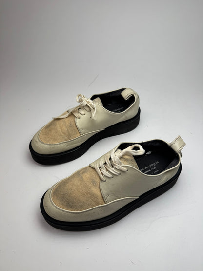 Vintage Comme Des Garçons Leather Suede Sneaker beige white black Men EU42