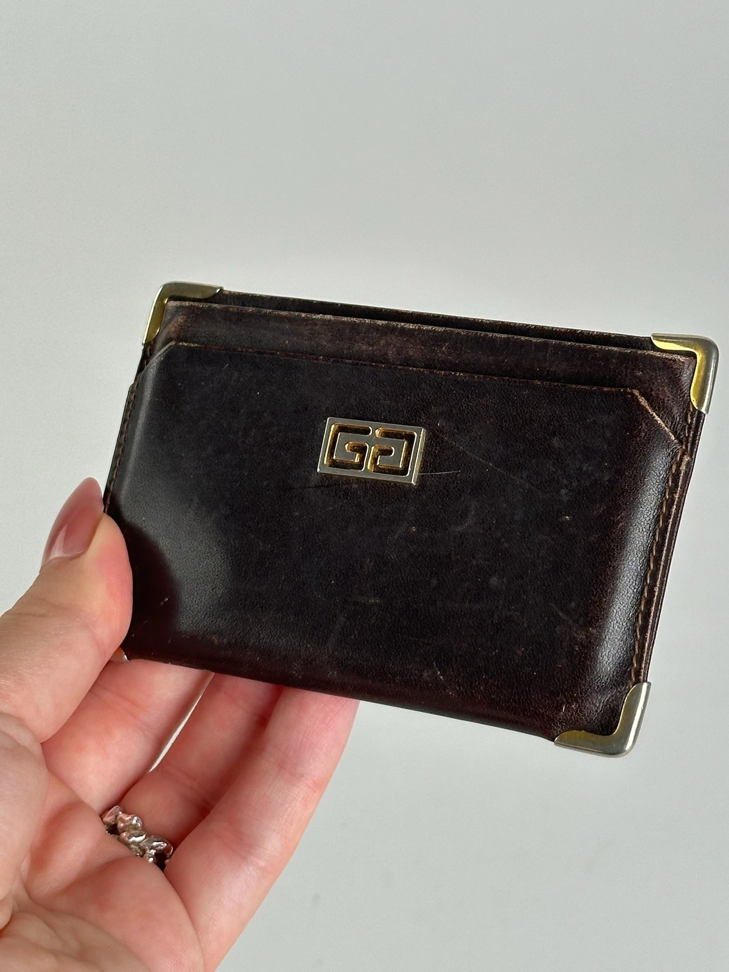 Vintage Givenchy leather Card holder brown