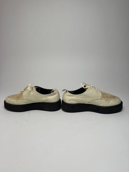 Vintage Comme Des Garçons Leather Suede Sneaker beige white black Men EU42