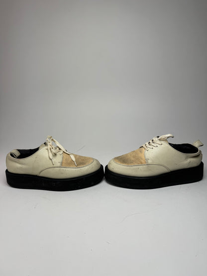 Vintage Comme Des Garçons Leather Suede Sneaker beige white black Men EU42