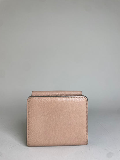 Vintage Chloe Pebbled Leather Wallet Blush Pink Gold