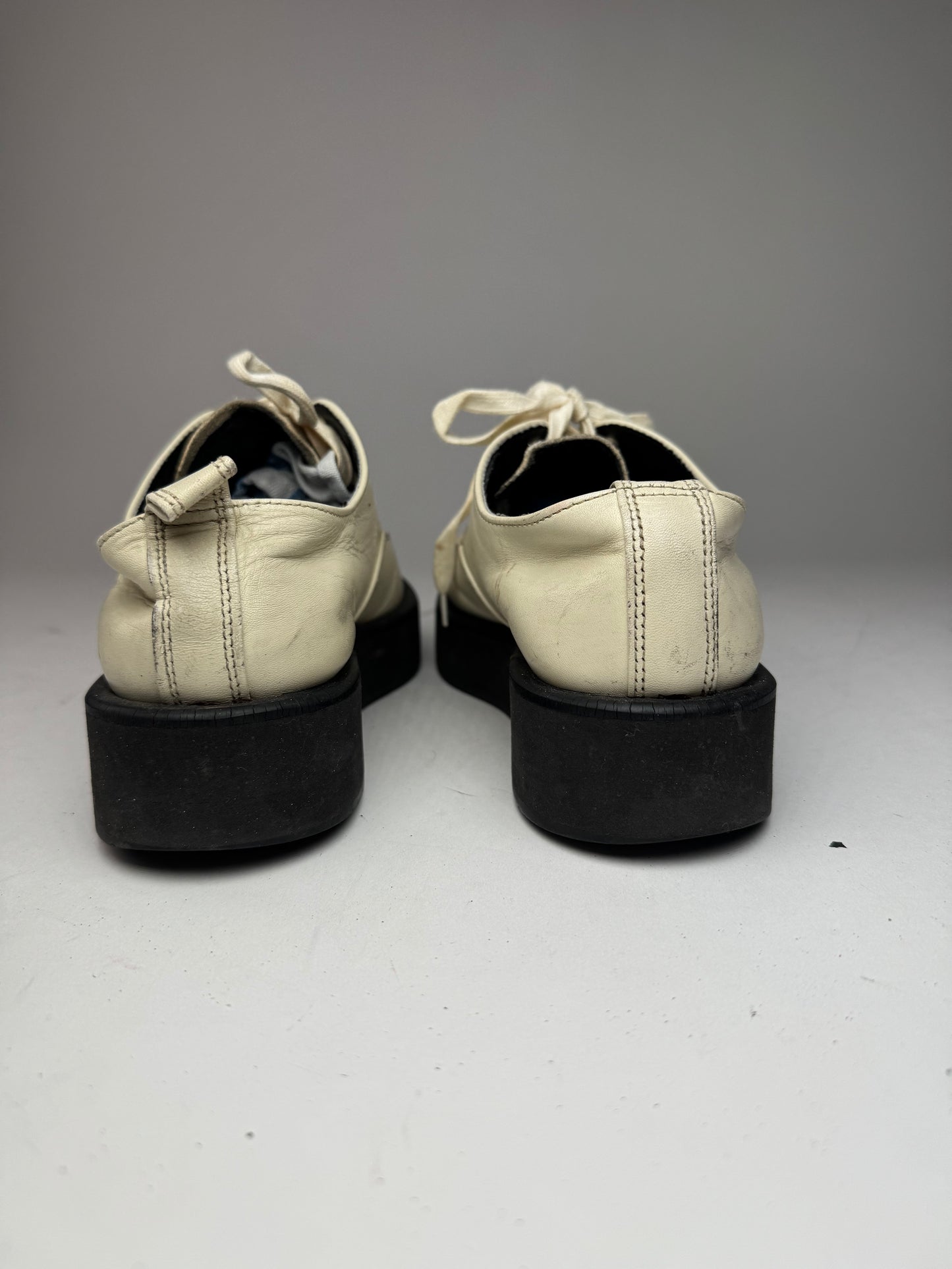 Vintage Comme Des Garçons Leather Suede Sneaker beige white black Men EU42