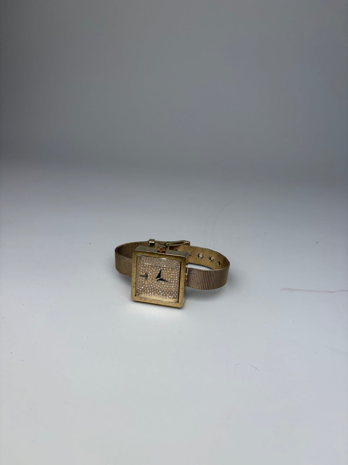 Vintage Vivienne Westwood Square Bracelet Watch Gold Crystal