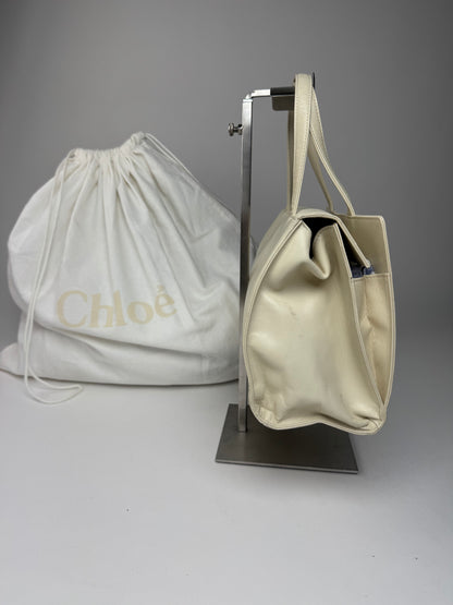 Vintage Chloe Leather Handbag Grey White