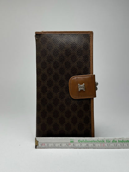 Portefeuille vintage en cuir monogramme Céline marron