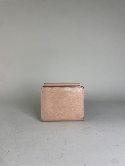 Vintage Chloe Pebbled Leather Wallet Blush Pink Gold