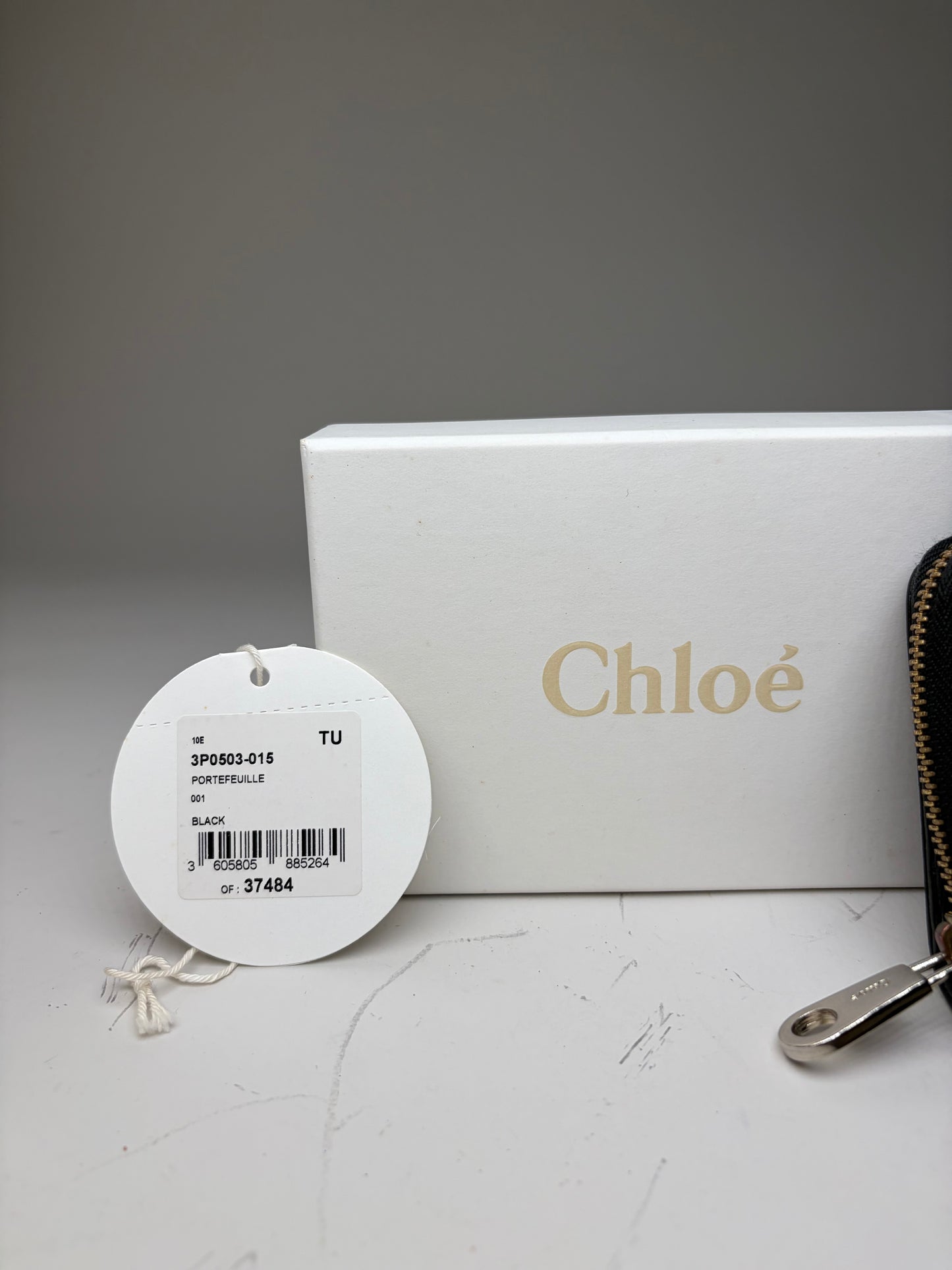 Vintage Chloe Leather Wallet Black Silver