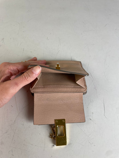 Vintage Chloe Pebbled Leather Wallet Blush Pink Gold