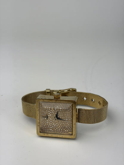 Vintage Vivienne Westwood Square Bracelet Watch Gold Crystal