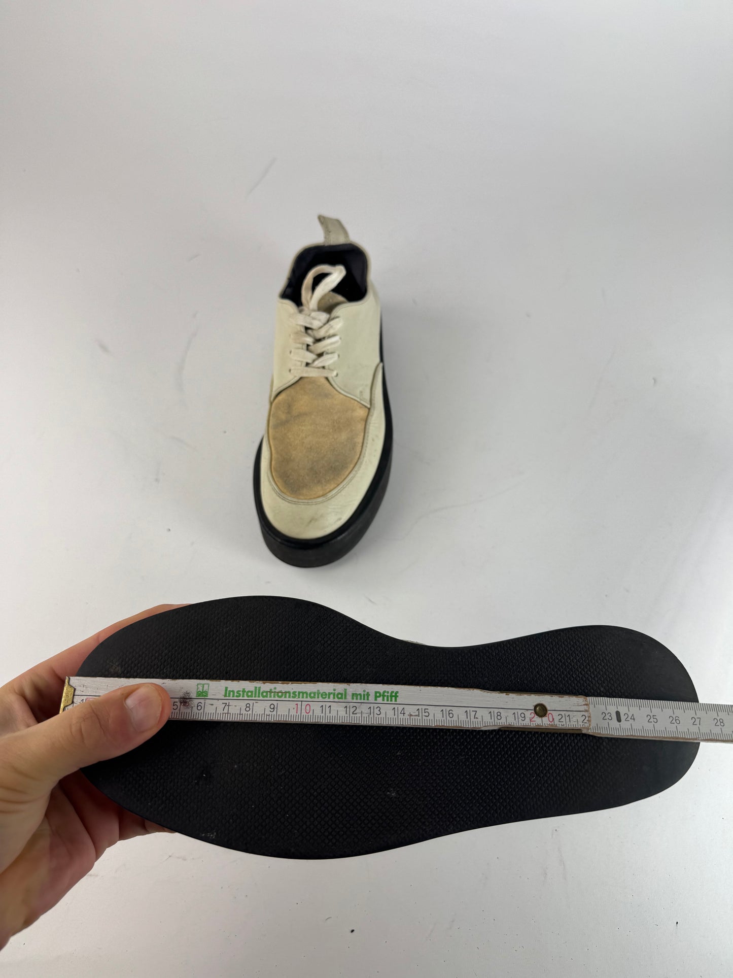 Vintage Comme Des Garçons Leather Suede Sneaker beige white black Men EU42