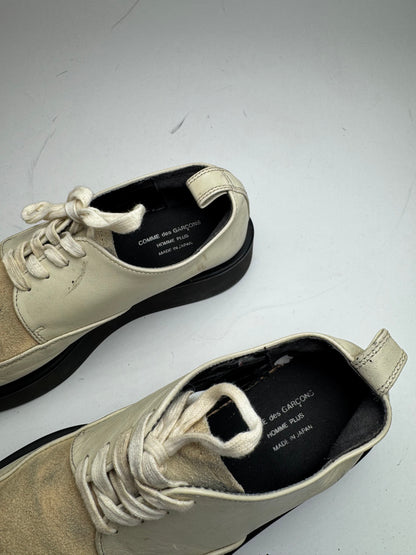 Vintage Comme Des Garçons Leather Suede Sneaker beige white black Men EU42