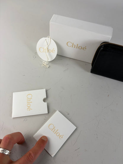 Vintage Chloe Leather Wallet Black Silver