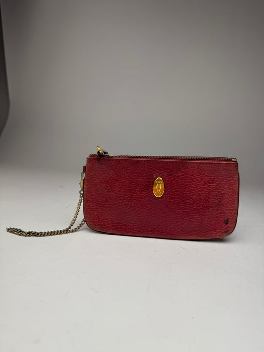 Vintage Cartier Leather Card Holder Burgundy
