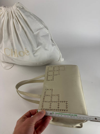 Vintage Chloe Leather Handbag Grey White