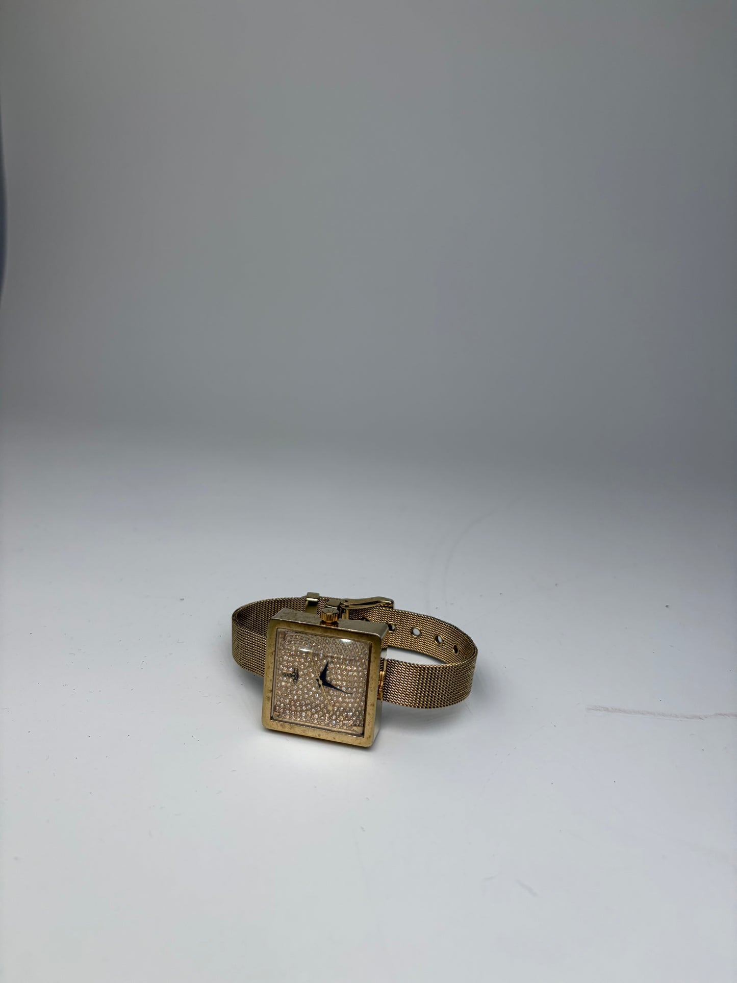 Vintage Vivienne Westwood Square Bracelet Watch Gold Crystal