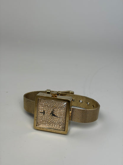 Vintage Vivienne Westwood Square Bracelet Watch Gold Crystal