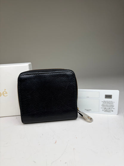 Vintage Chloe Leather Wallet Black Silver